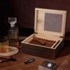 Cave à cigares | Bois de cèdre - Hygromètre | 50 Cigares -1