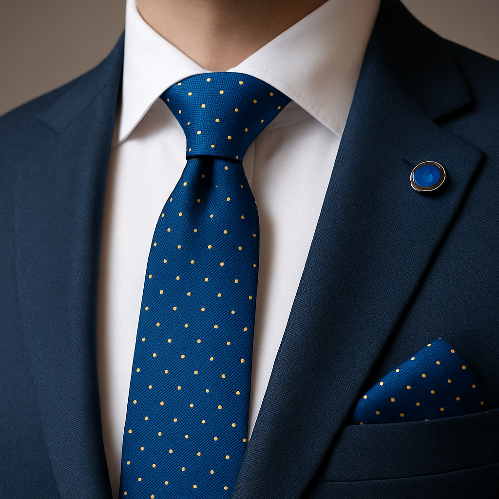 Coffret cravate & boutons de manchette | Bleu royal-1
