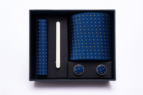 Coffret cravate & boutons de manchette | Bleu royal-2