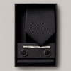 Coffret cravate & boutons de manchette | Noir profond-2