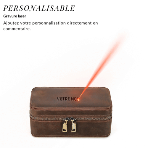 Boite à montre | 3 Emplacements - Cuir & Nubuck Personnalisable-4