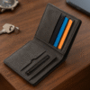 Portefeuille | Cuir noir Slim-1