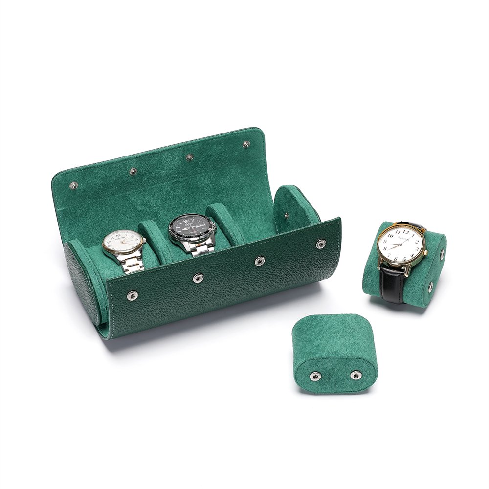 Boîte à montres | 3 Emplacements – Cuir « Emeraude »
