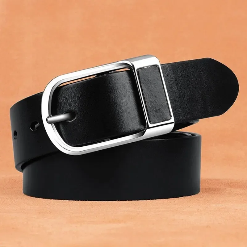 Ceinture cuir "Noir" | Boucle dorée-1