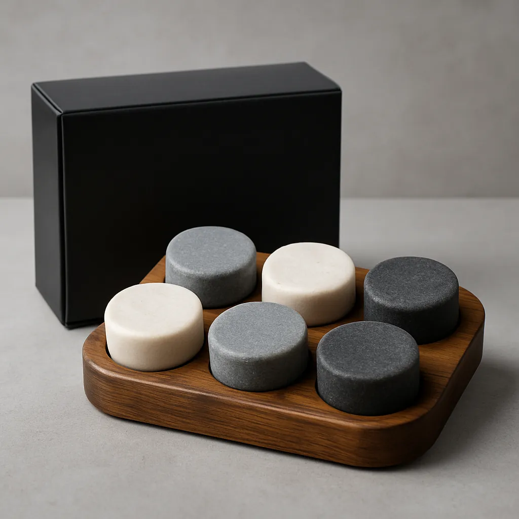 Coffret 6 pierres à whisky | Granit « Arctique »